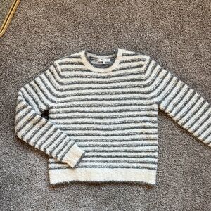 Madewell Striped Gray and White Sweater